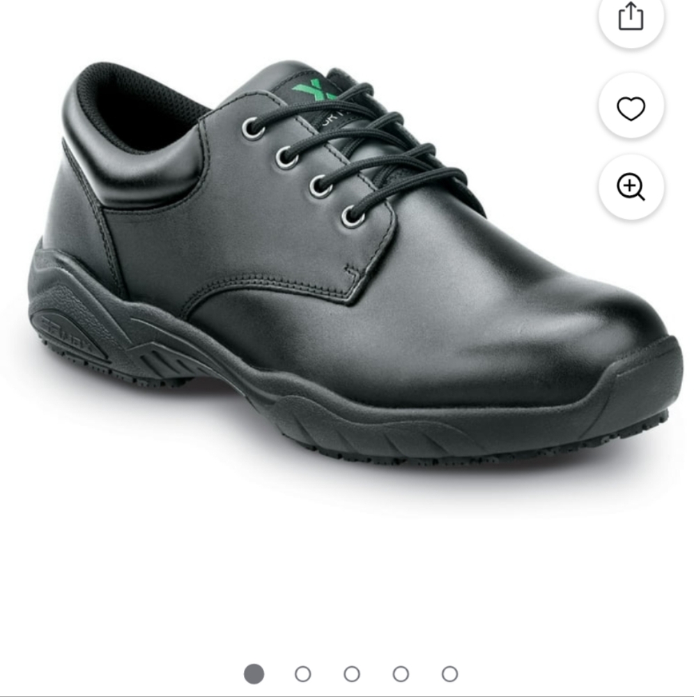 SRmax Providence Slip Resistant Work Wear Black Leather Oxford Tie Up Shoes 8.5